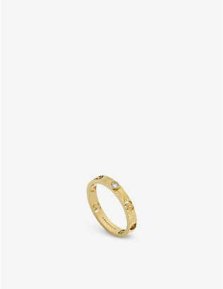 GUCCI: Icon 18ct yellow-gold and 0.034ct diamond ring