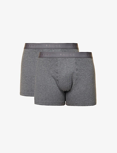 FALKE: Tonal waistband pack of two stretch-cotton boxers