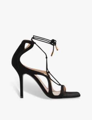 REISS: Kate cross-strap leather heeled sandals