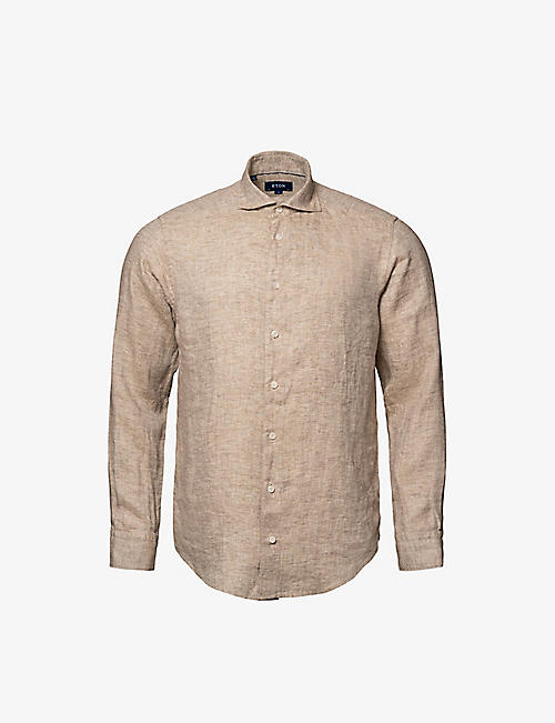 ETON: Long-sleeved single-cuff regular-fit linen shirt