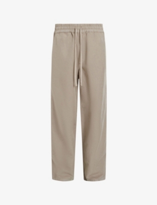 ALLSAINTS: Hanbury straight-leg mid-rise cotton and linen-blend trousers