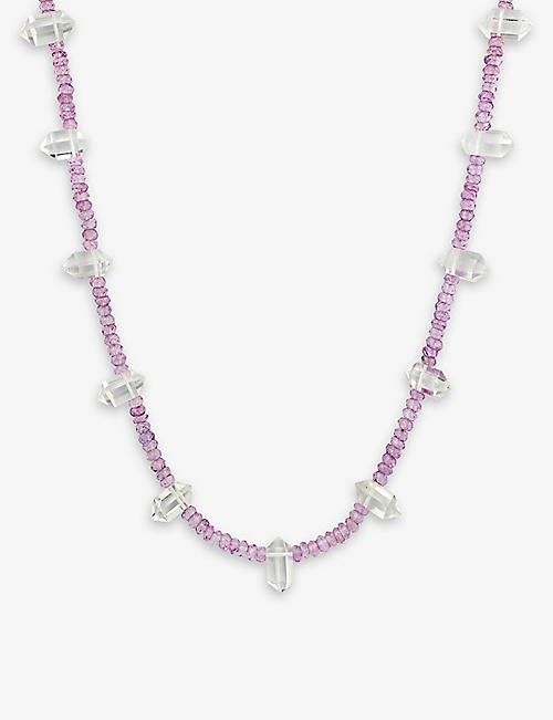 ROXANNE FIRST: The Feeling Lucky pink amazonite and crystal quartz necklace