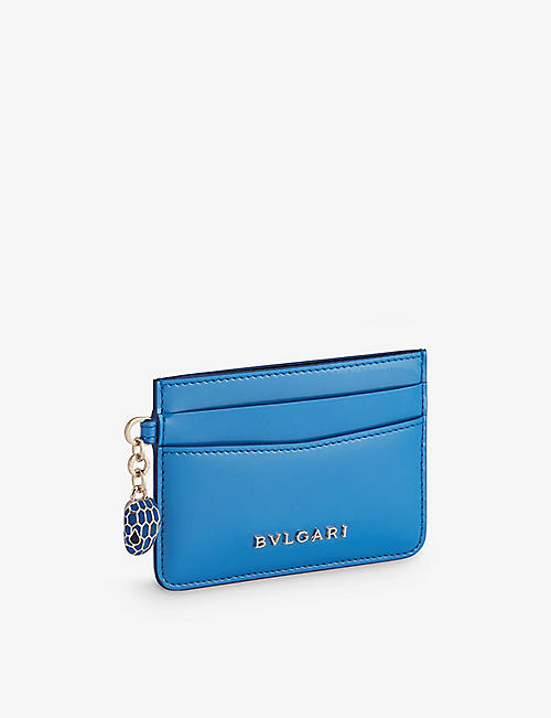 BVLGARI: Serpenti Forever snakehead-charm leather card holder