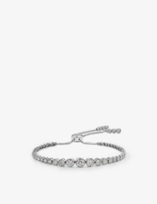 CARAT LONDON: Quentin sterling silver and 2.56ct cubic zirconia bracelet