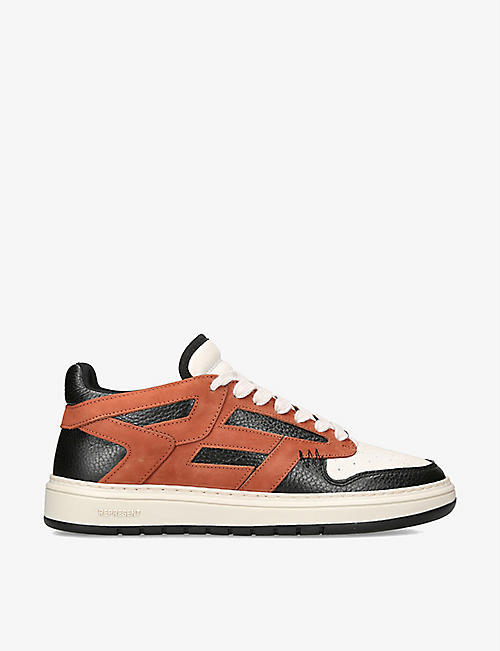 REPRESENT: Reptor suede and leather low-top trainers