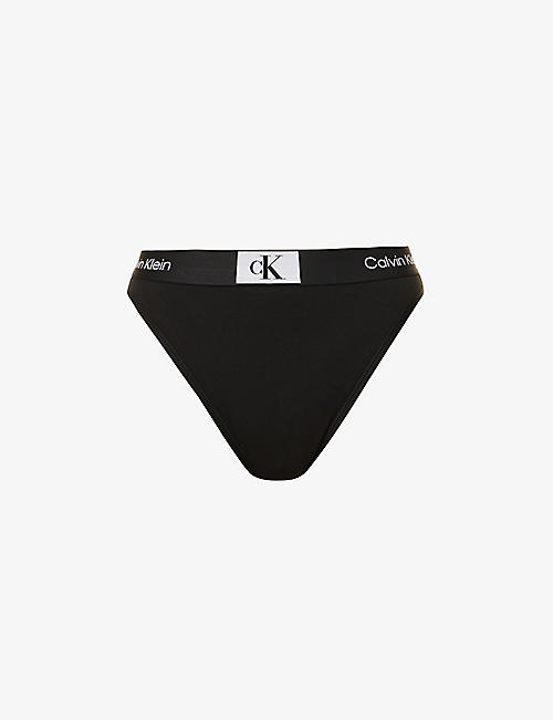 CALVIN KLEIN: 1996 branded-waistband stretch-cotton thong