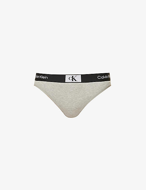 CALVIN KLEIN: 1996 branded-waistband stretch-cotton blend thong