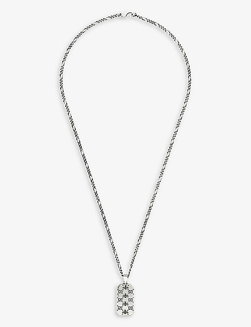 GUCCI: Gucci Signature sterling-silver pendant necklace
