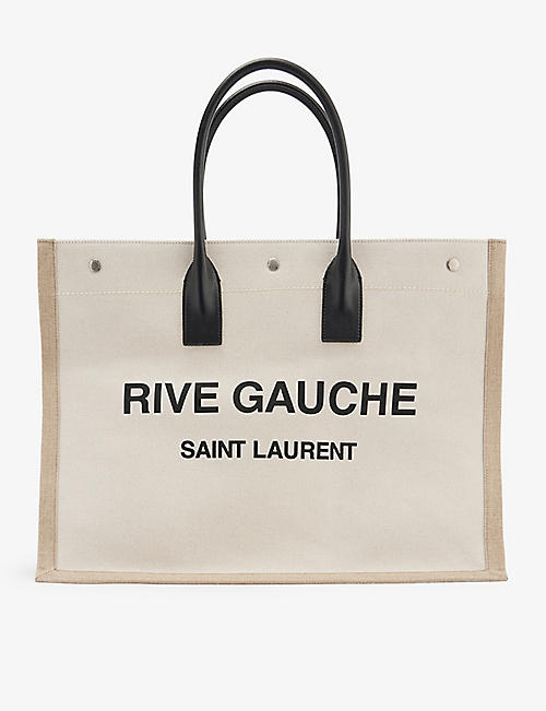 SAINT LAURENT: Rive Gauche cotton and linen tote bag