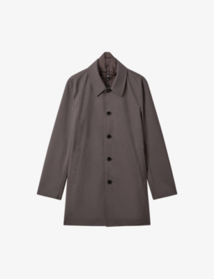 REISS: Perrin removable zip-neck insert woven mac coat