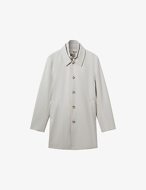 REISS: Perrin removable zip-neck insert woven mac coat