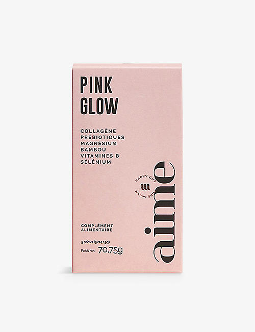 AIME: Pink Glow collagen powder pack of five sticks