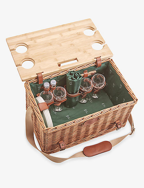 LES JARDINS DE LA COMTESSE: Saint-honoré wicker picnic basket set for 4 people