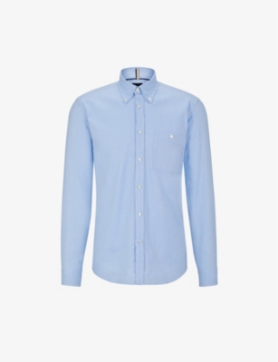BOSS: Button-down collar slim-fit oxford-cotton shirt