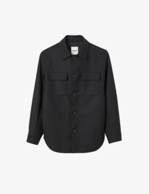 SANDRO: Long-sleeved button-down woven overshirt