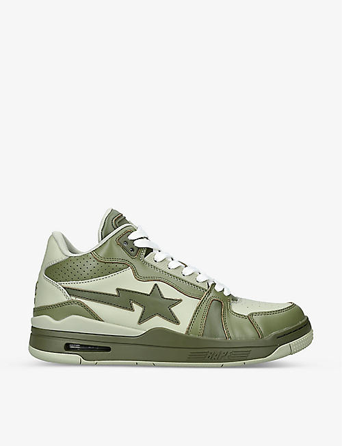 A BATHING APE: BAPE STA M1 leather mid-top trainers