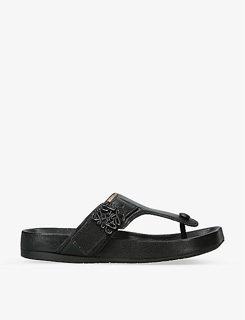 LOEWE: Comfort anagram-buckle leather sandals