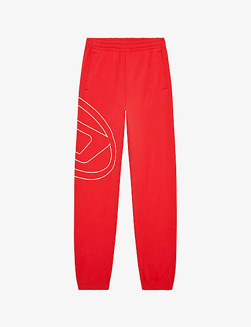 DIESEL: P-Marky-Megoval logo-embroidered cotton-jersey tracksuit bottoms