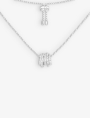 APM MONACO: Hoop-link sterling-silver and zirconia necklace