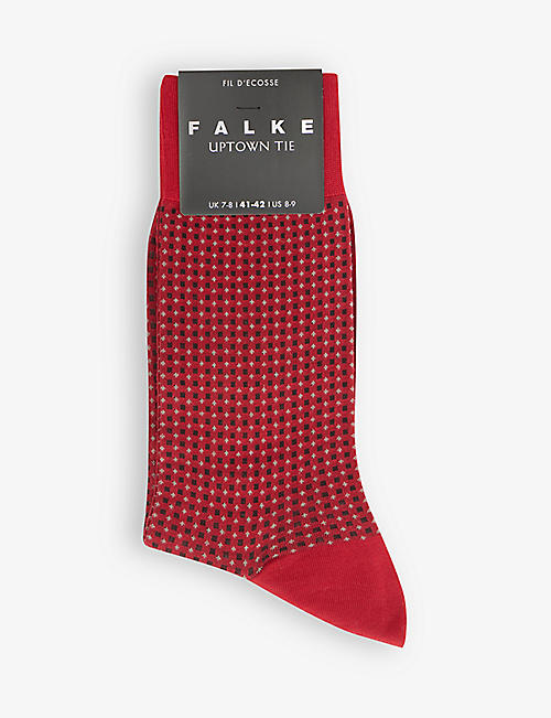 FALKE: Uptown Tie geometric-print cotton-blend socks