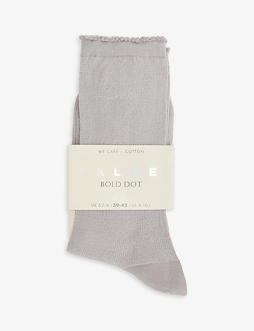 FALKE: Bold Dot jacquard-pattern calf-rise stretch-organic cotton-blend socks