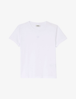 SANDRO: Logo-embroidered relaxed-fit cotton T-shirt