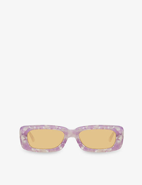 LINDA FARROW: The Attico x Linda Farrow Marfa rectangular-frame acetate sunglasses