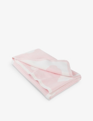 THE LITTLE WHITE COMPANY: Cloud-motif reversible cotton blanket 75cm x 100cm