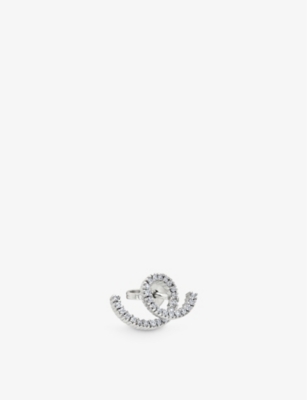 DELFINA DELETTREZ: Loop 18ct white-gold and 0.17ct diamond single stud earring