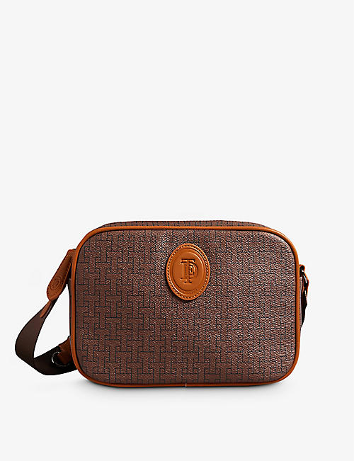 TED BAKER: Trayvin T monogram-print faux-leather camera bag