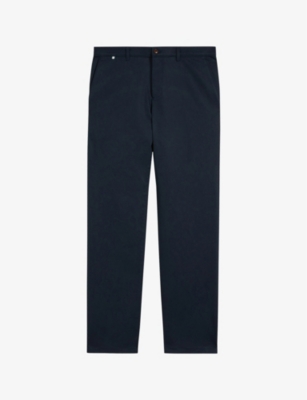 TED BAKER: Pebal straight-leg mid-rise stretch-cotton trousers