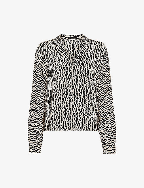 WHISTLES: Wiggle abstract-print silk shirt