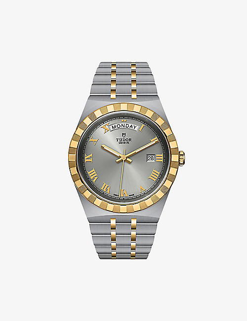TUDOR: M28603-0001 Royal Date Day 18ct yellow-gold and stainless-steel automatic watch