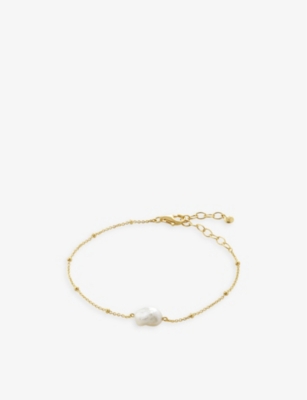 MONICA VINADER: Nura Keshi 18ct yellow gold-plated vermeil recycled sterling-silver and pearl bracelet
