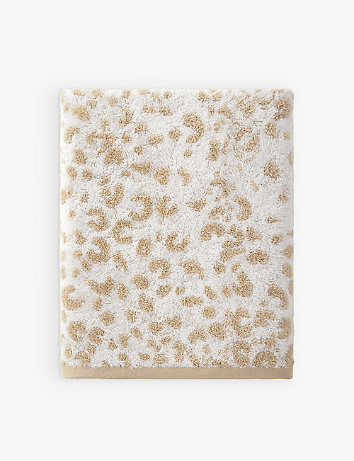 YVES DELORME: Tioman leopard-print organic cotton-blend towel