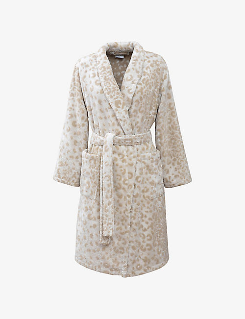 YVES DELORME: Tioman leopard-print organic-cotton bathrobe