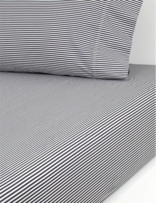 RALPH LAUREN HOME: Shirting Stripe organic-cotton fitted sheet