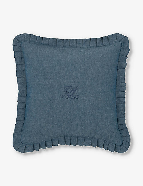 RALPH LAUREN HOME: Margaret brand-embroidered cotton cushion cover 45 x 45cm