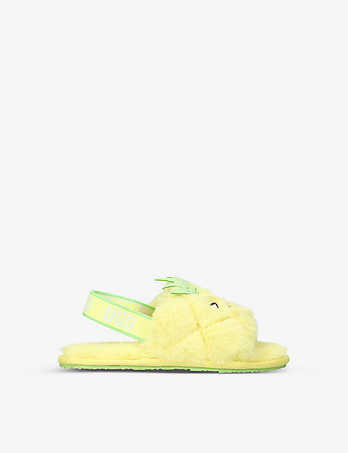 UGG: Fluff Yeah pineapple recycled-polyester sandals 2-7 years
