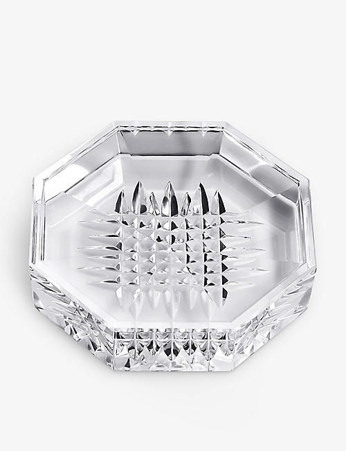 WATERFORD: Lismore Diamond decorative crystal tray 10.5cm