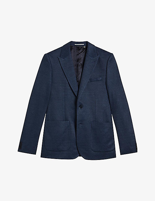 TED BAKER: Single-breasted slim-fit cotton-jersey blazer