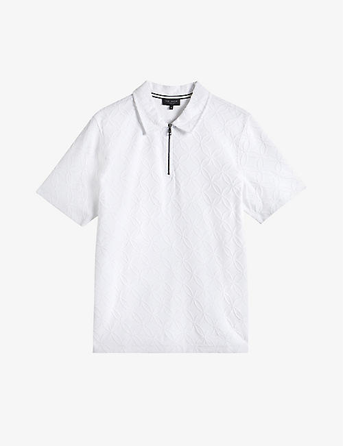 TED BAKER: Jacquard-pattern cotton polo shirt