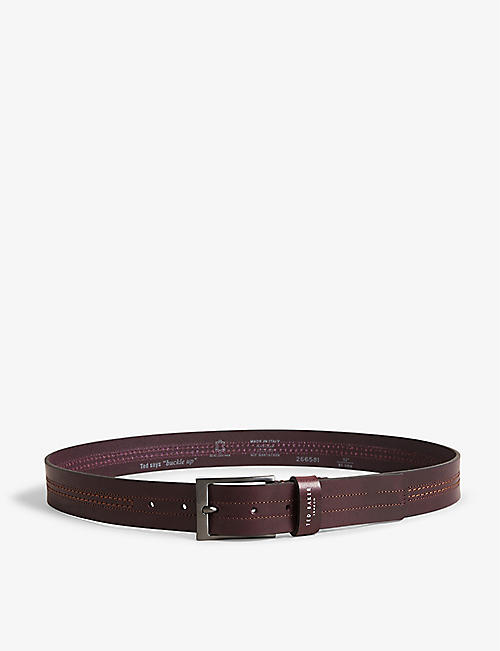 TED BAKER: Crisic tonal-stitch leather belt