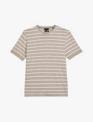 TED BAKER: Vadell striped crewneck cotton-blend T-shirt