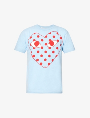 COMME DES GARCONS PLAY: Big Dotted Heart graphic-print cotton-jersey T-shirt