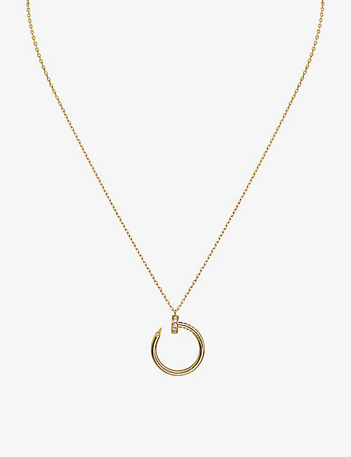CARTIER: Juste un Clou 18ct yellow-gold and 0.12ct diamond pendant necklace