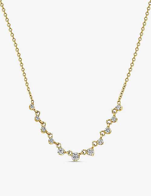THE ALKEMISTRY: Zoe Chicco graduated 14ct yellow-gold and 0.25ct diamond necklace