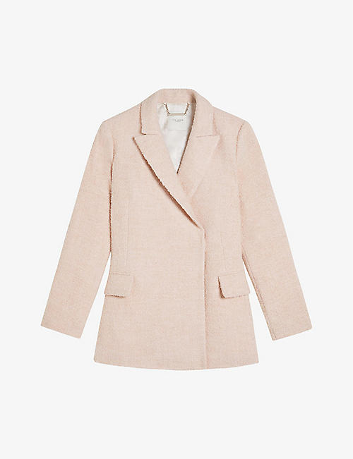 TED BAKER: Oversized double-breasted woven blazer coat