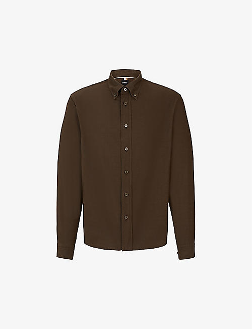BOSS: Button-down regular-fit cotton shirt