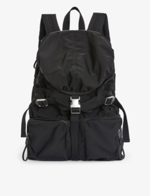 ALLSAINTS: Ren logo-patch drawstring recycled-polyester backpack